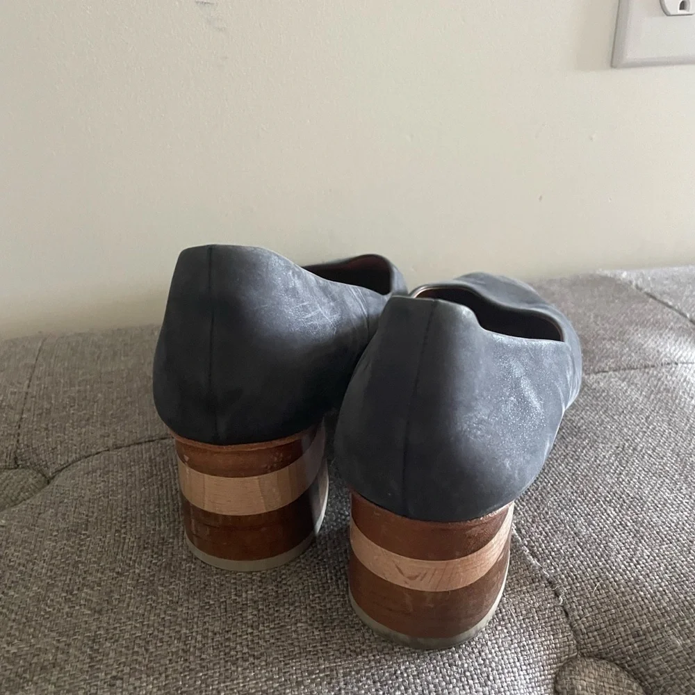 Coclico Epic Suede Colorblock Block Wood Heel Round Toe